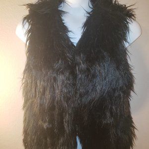 NWT Black Shag Fur Vest